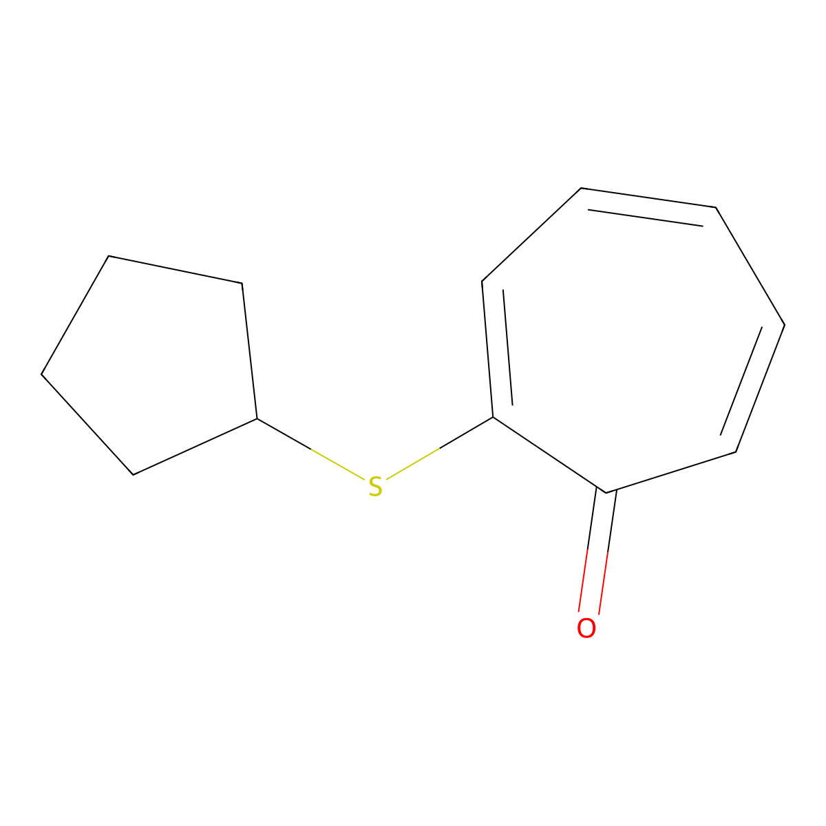 2-(Cyclopentylsulfanyl)cyclohepta-2,4,6-trien-1-one molecular structure, CAS 2059934-08-4