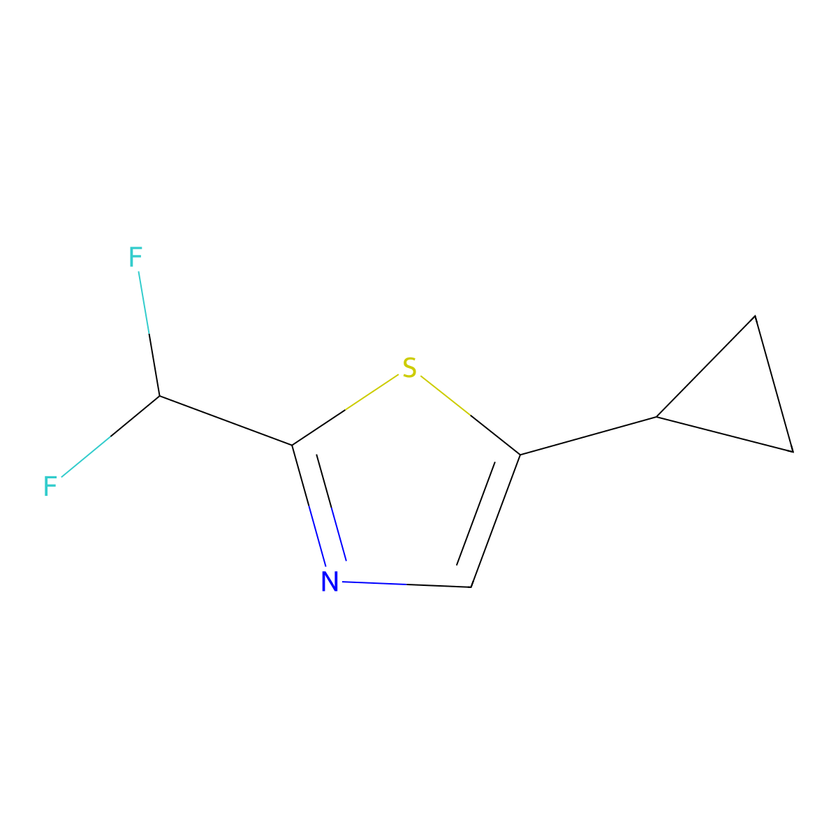 5-Cyclopropyl-2-(difluoromethyl)-1,3-thiazole molecular structure, CAS 2059934-17-5