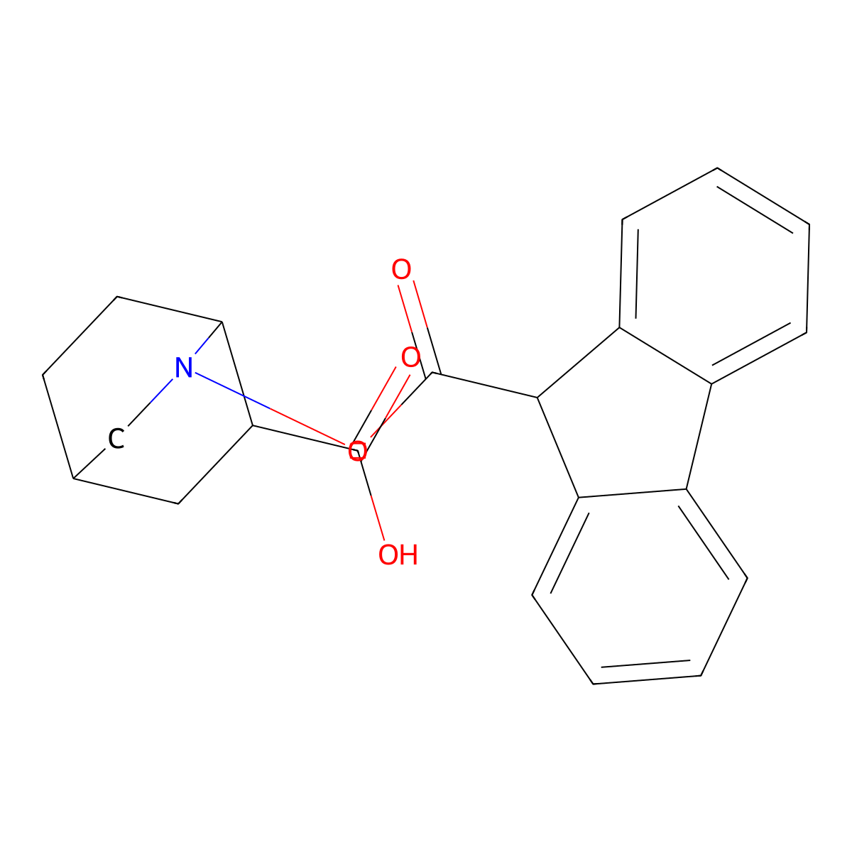2-(9H-Fluorene-9-carbonyloxy)-2-azabicyclo[2.2.2]octane-6-carboxylic acid molecular structure, CAS 2059934-21-1