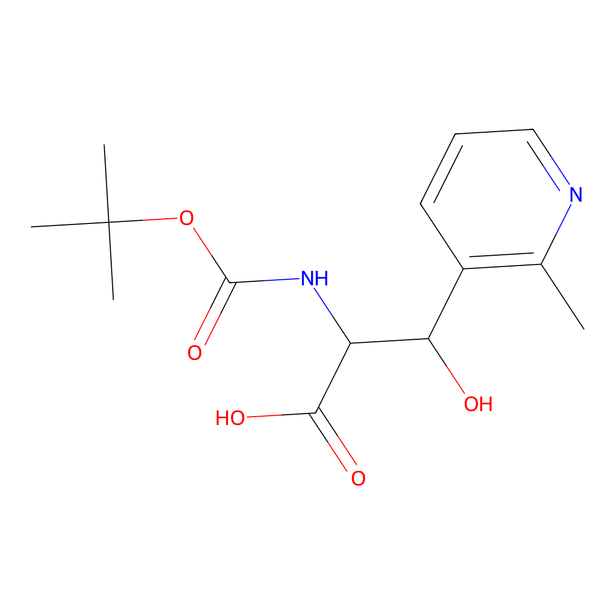 2-{[(Tert-butoxy)carbonyl]amino}-3-hydroxy-3-(2-methylpyridin-3-yl)propanoic acid molecular structure, CAS 2059934-22-2