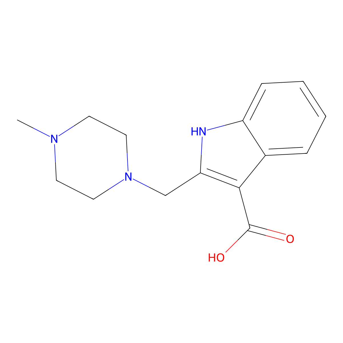 2-[(4-Methylpiperazin-1-yl)methyl]-1H-indole-3-carboxylic acid molecular structure, CAS 2059934-58-4