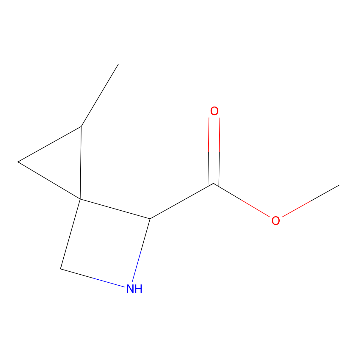 Methyl 1-methyl-5-azaspiro[2.3]hexane-4-carboxylate molecular structure, CAS 2059934-63-1