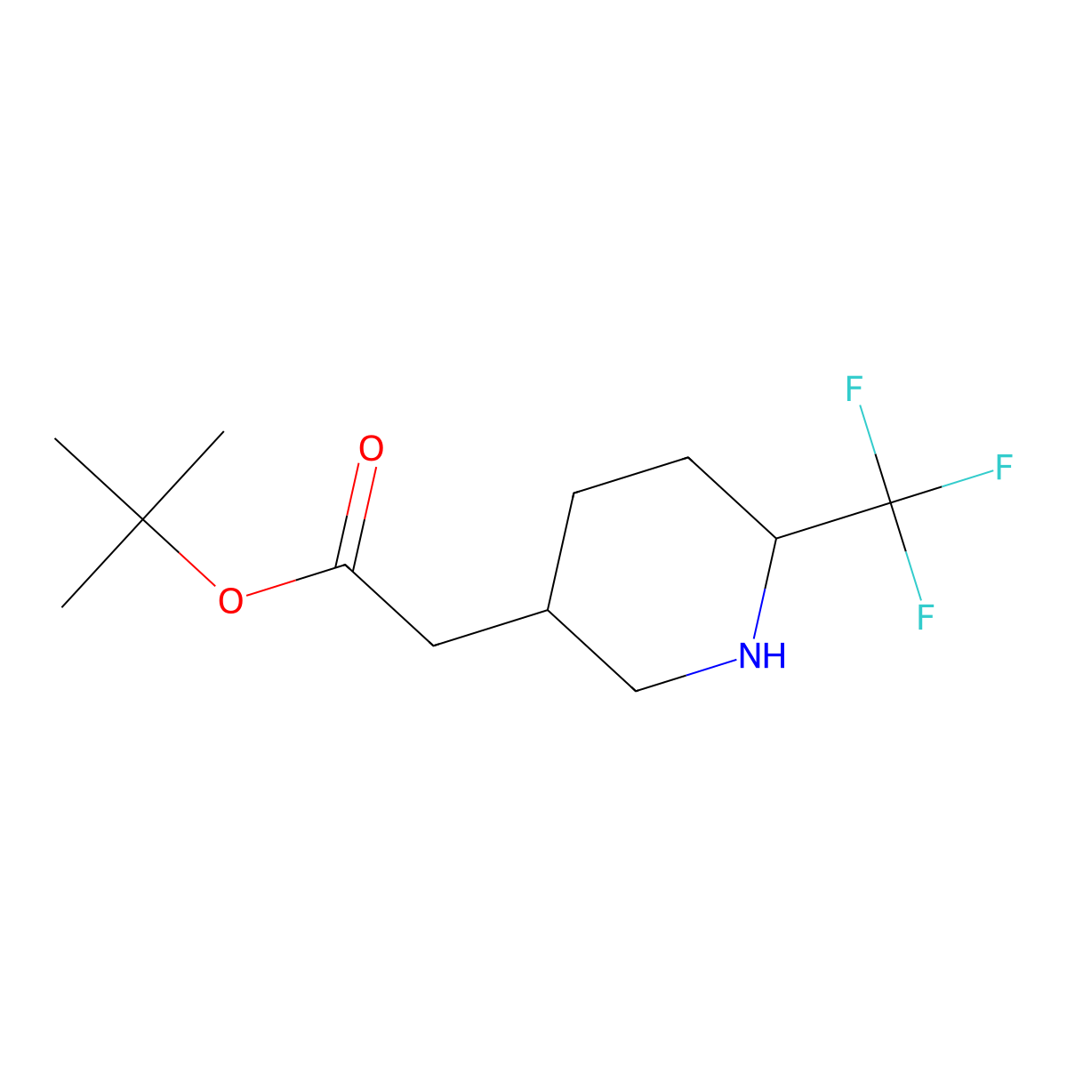 tert-Butyl 2-[6-(trifluoromethyl)piperidin-3-yl]acetate molecular structure, CAS 2059934-64-2