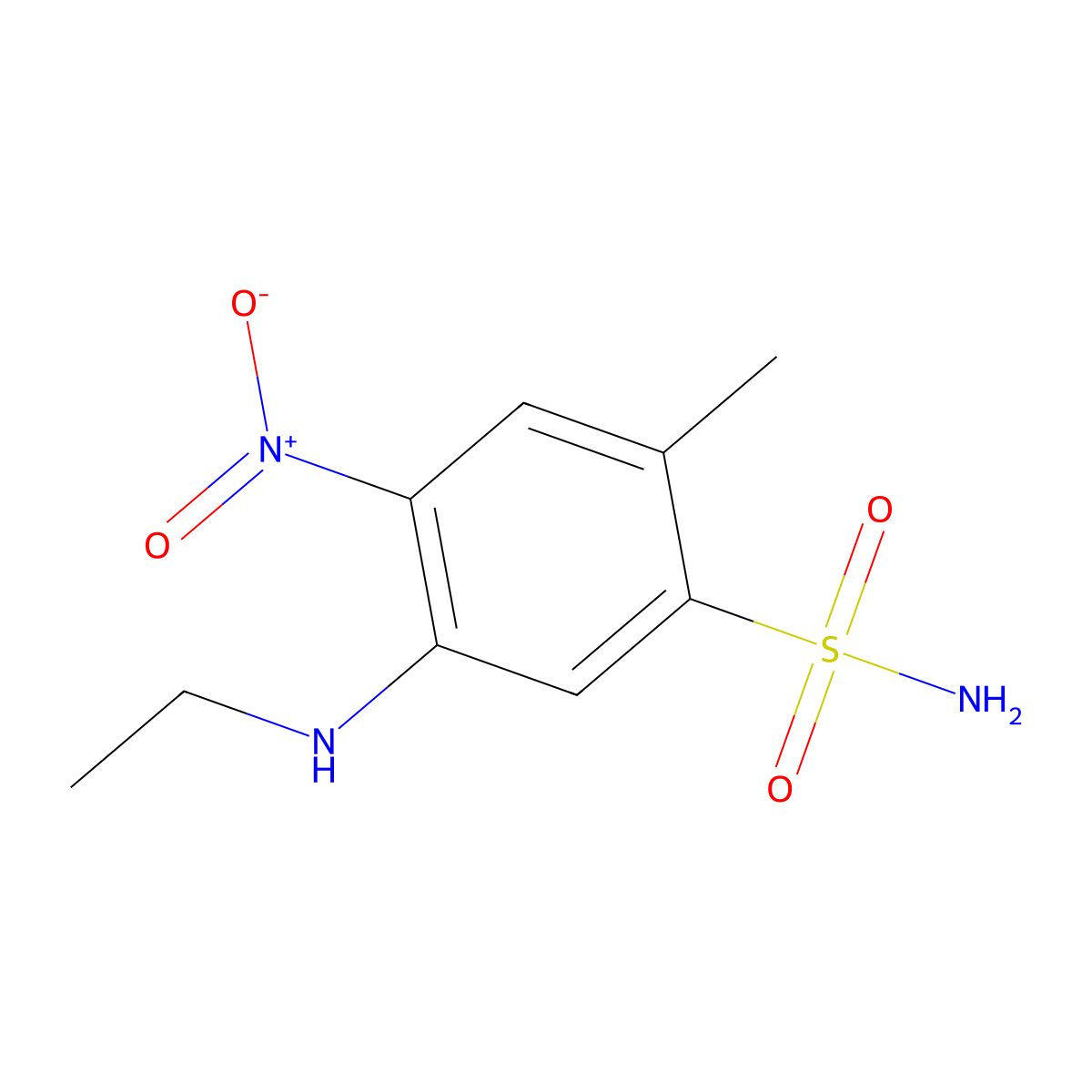 5-(Ethylamino)-2-methyl-4-nitrobenzene-1-sulfonamide molecular structure, CAS 2059934-66-4