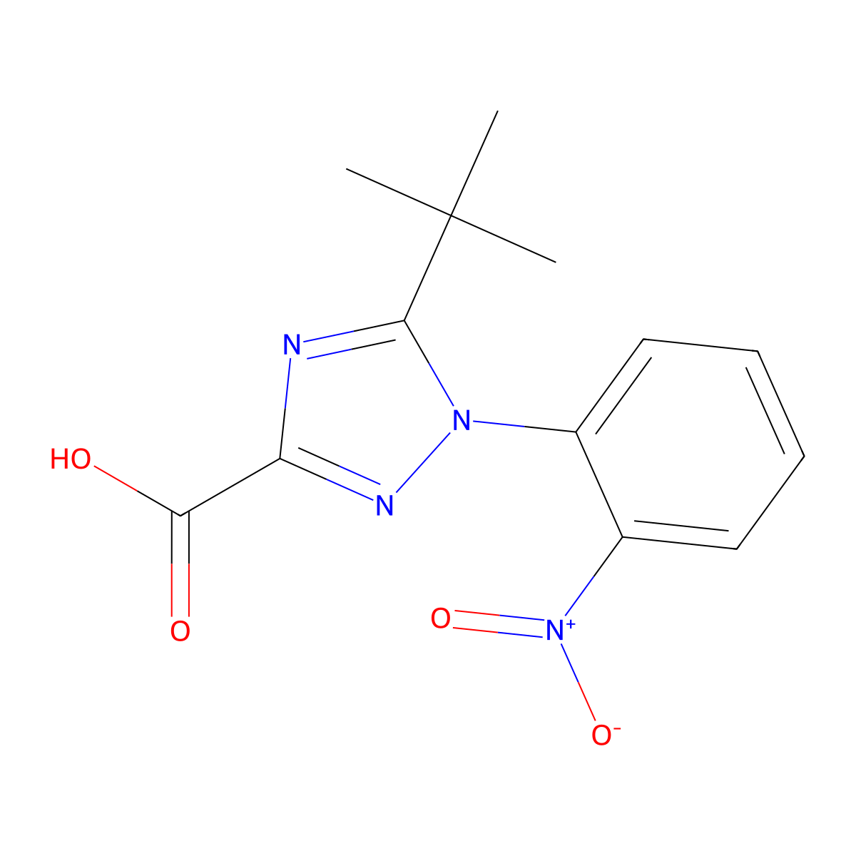 5-tert-Butyl-1-(2-nitrophenyl)-1H-1,2,4-triazole-3-carboxylic acid molecular structure, CAS 2059934-73-3