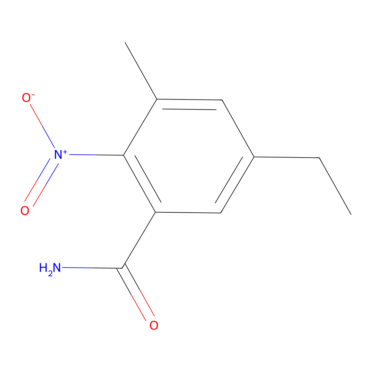 5-Ethyl-3-methyl-2-nitrobenzamide molecular structure, CAS 2059934-77-7