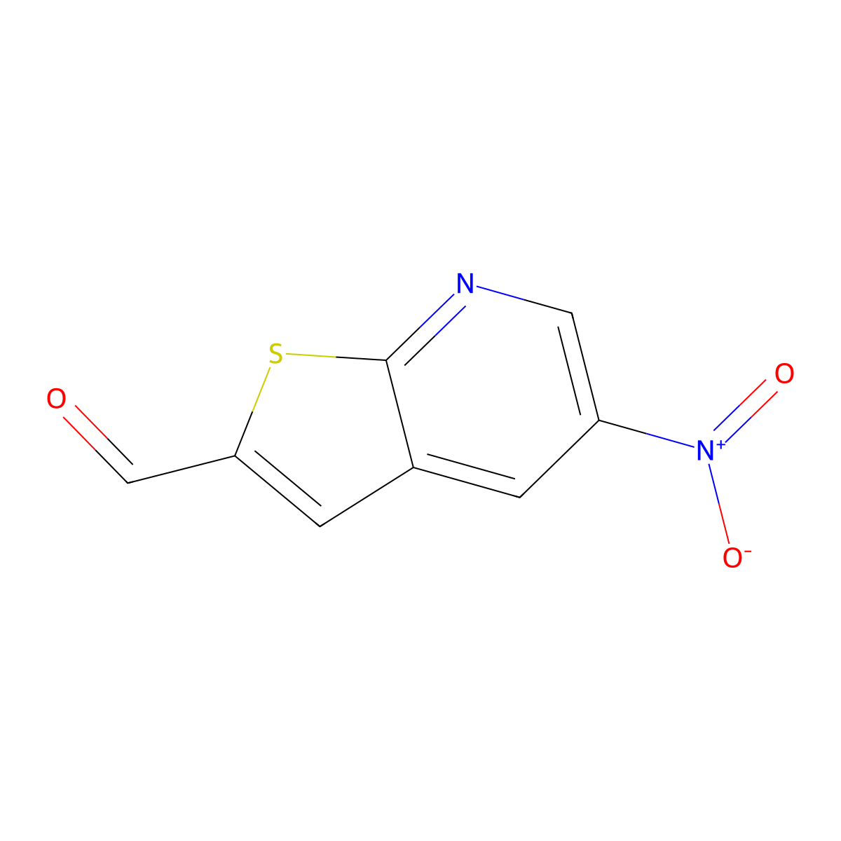 5-Nitrothieno[2,3-b]pyridine-2-carbaldehyde molecular structure, CAS 2059934-81-3