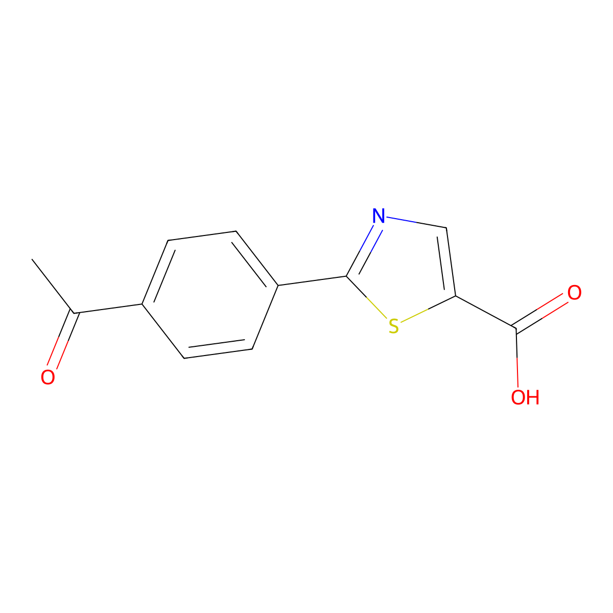 2-(4-Acetylphenyl)-1,3-thiazole-5-carboxylic acid molecular structure, CAS 2059934-83-5