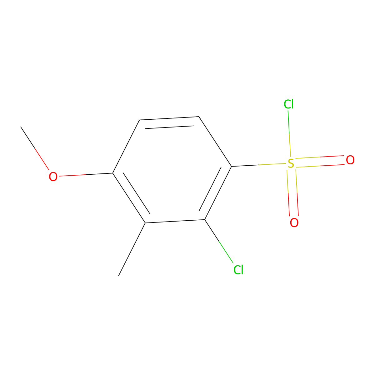 2-Chloro-4-methoxy-3-methylbenzene-1-sulfonyl chloride molecular structure, CAS 2059934-84-6