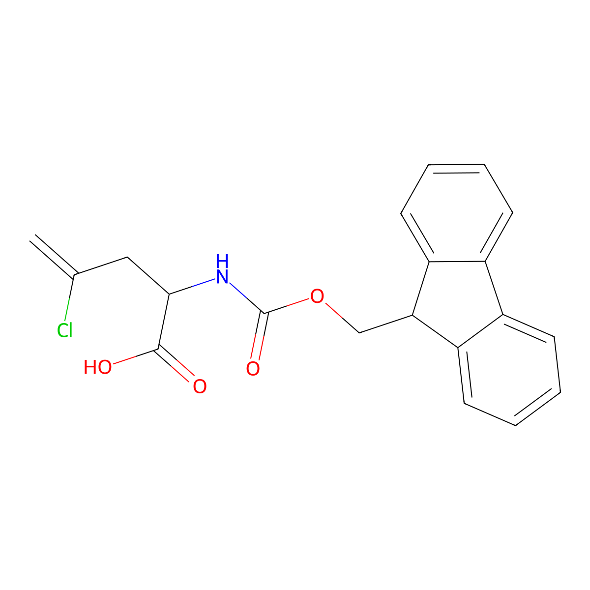 4-chloro-2-({[(9H-fluoren-9-yl)methoxy]carbonyl}amino)pent-4-enoic acid molecular structure, CAS 2059934-88-0