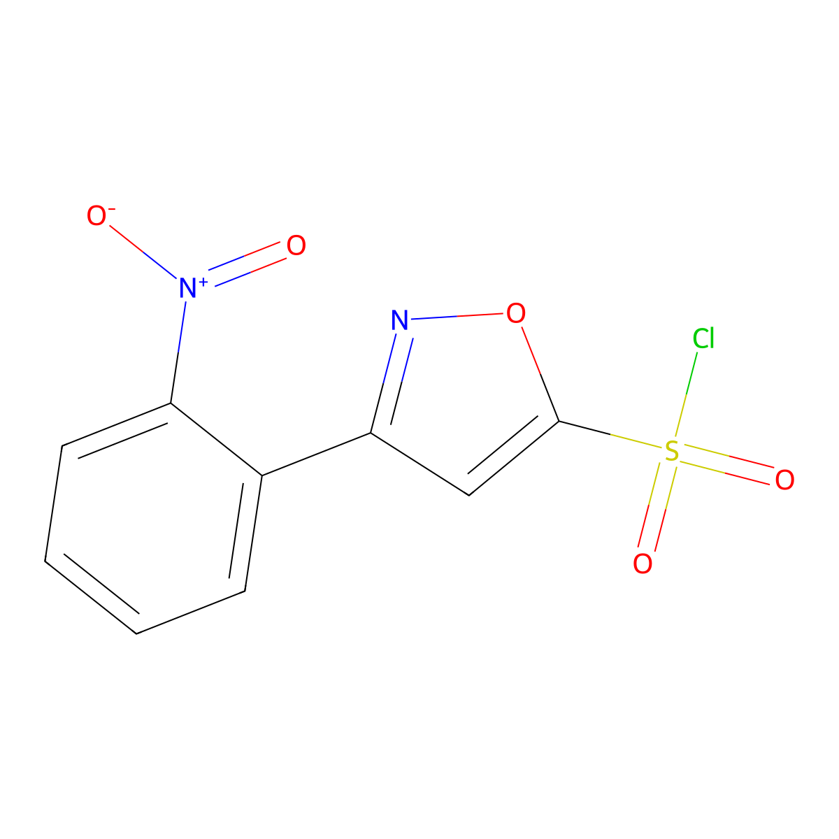 3-(2-Nitrophenyl)-1,2-oxazole-5-sulfonyl chloride molecular structure, CAS 2059935-04-3