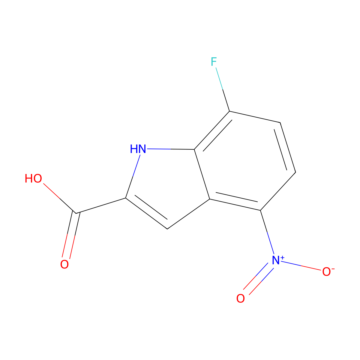 7-Fluoro-4-nitro-1H-indole-2-carboxylic acid molecular structure, CAS 2059935-06-5