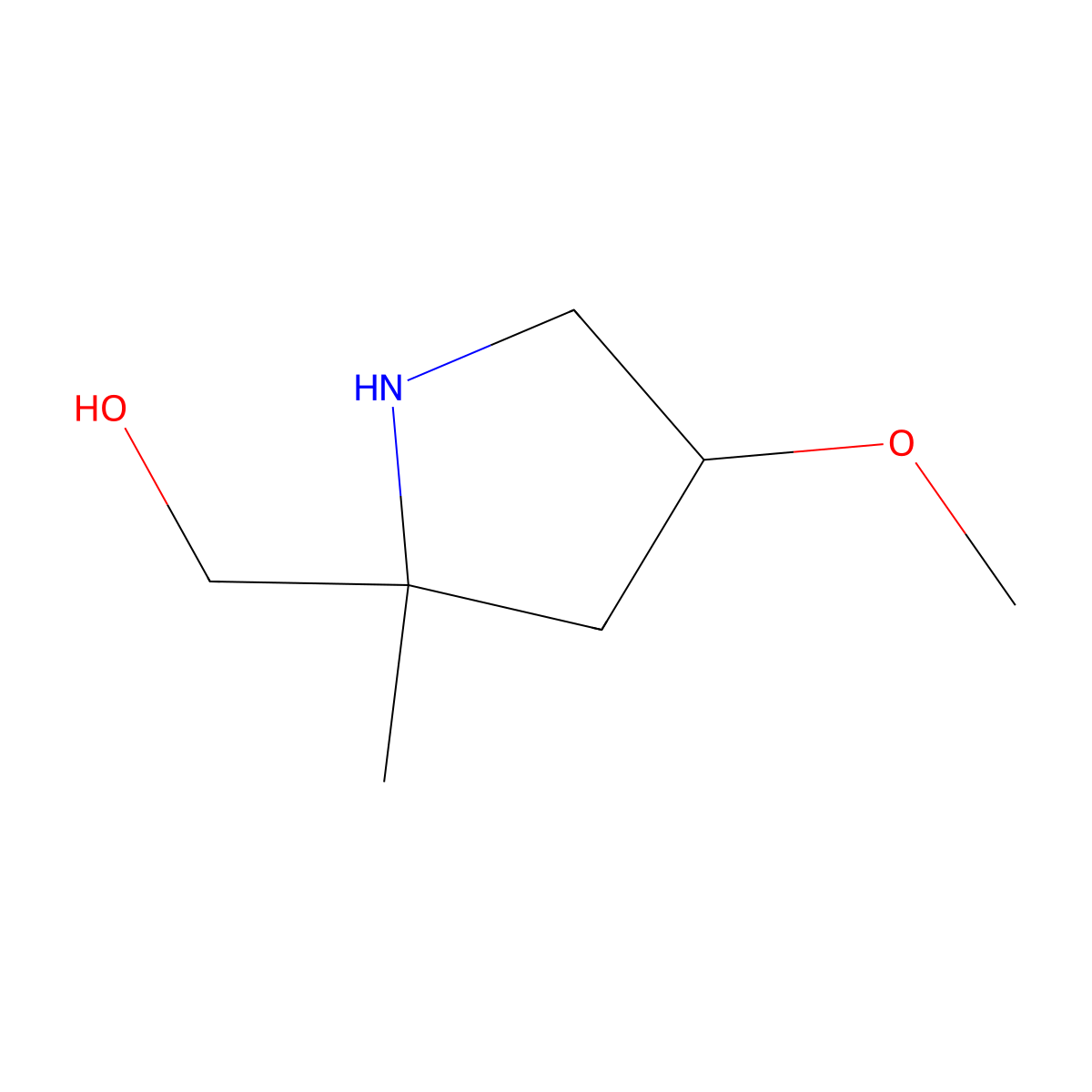 (4-Methoxy-2-methylpyrrolidin-2-yl)methanol molecular structure, CAS 2059935-13-4