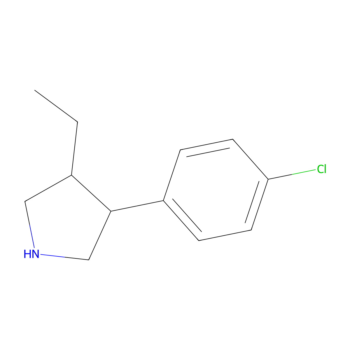 3-(4-Chlorophenyl)-4-ethylpyrrolidine molecular structure, CAS 2059935-19-0