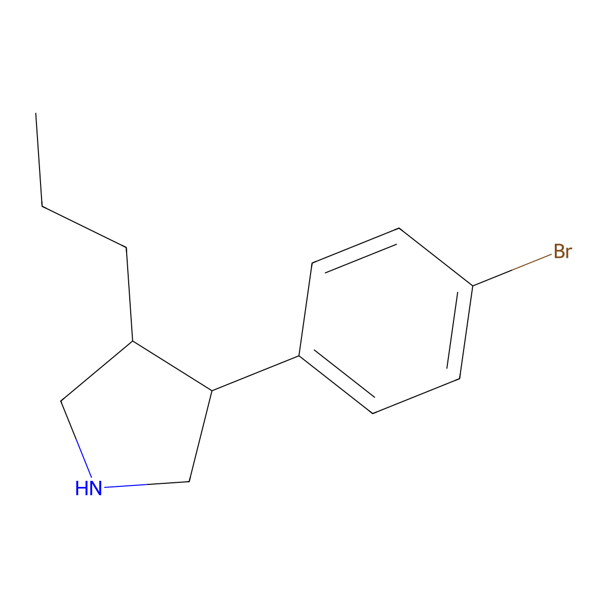 3-(4-Bromophenyl)-4-propylpyrrolidine molecular structure, CAS 2059935-27-0