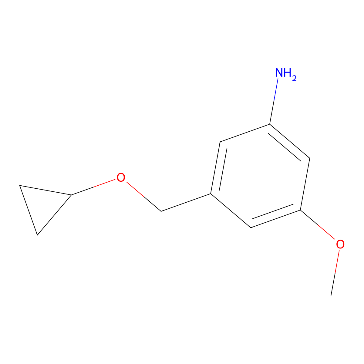 3-(Cyclopropoxymethyl)-5-methoxyaniline molecular structure, CAS 2059935-33-8