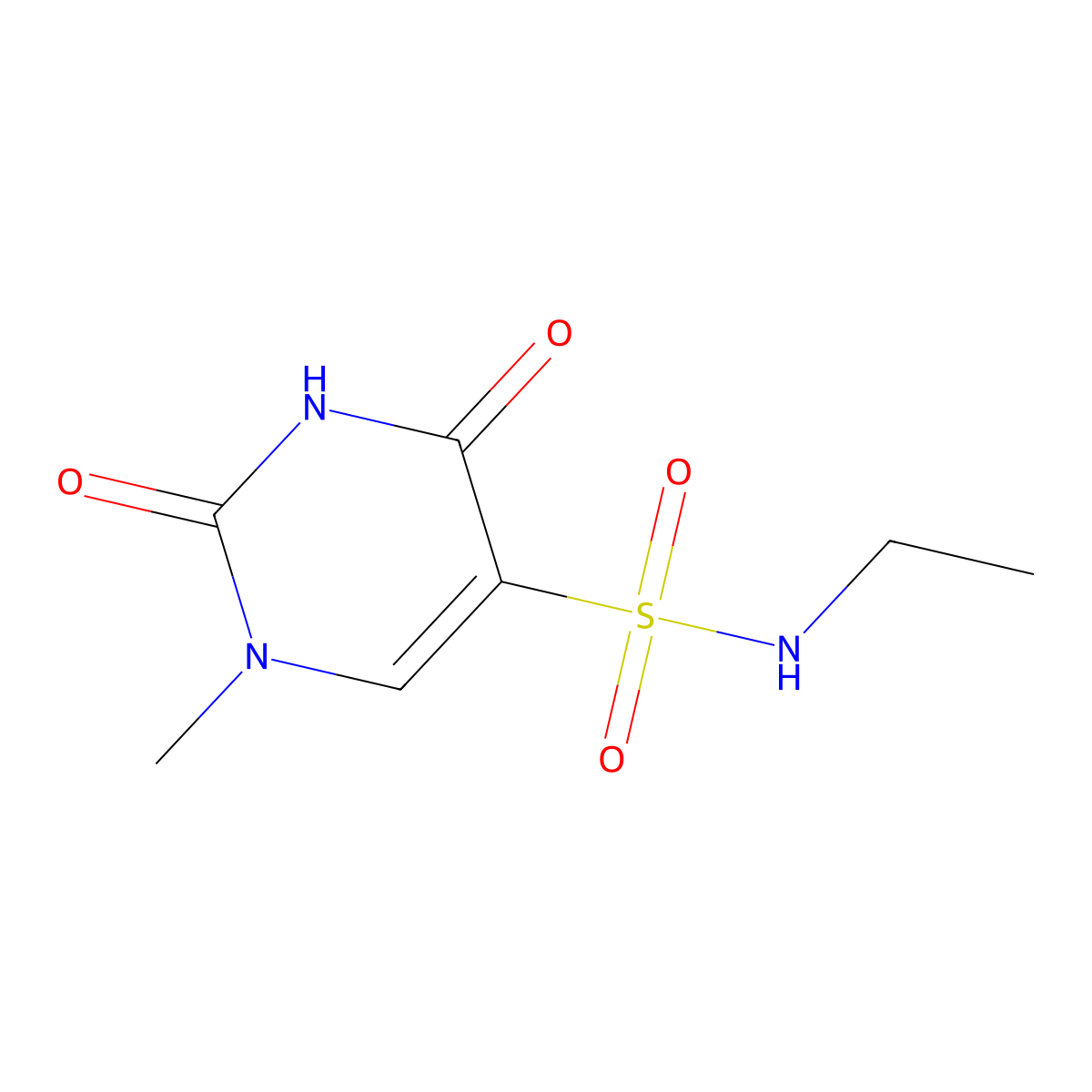 N-Ethyl-1-methyl-2,4-dioxo-1,2,3,4-tetrahydropyrimidine-5-sulfonamide molecular structure, CAS 2059935-35-0