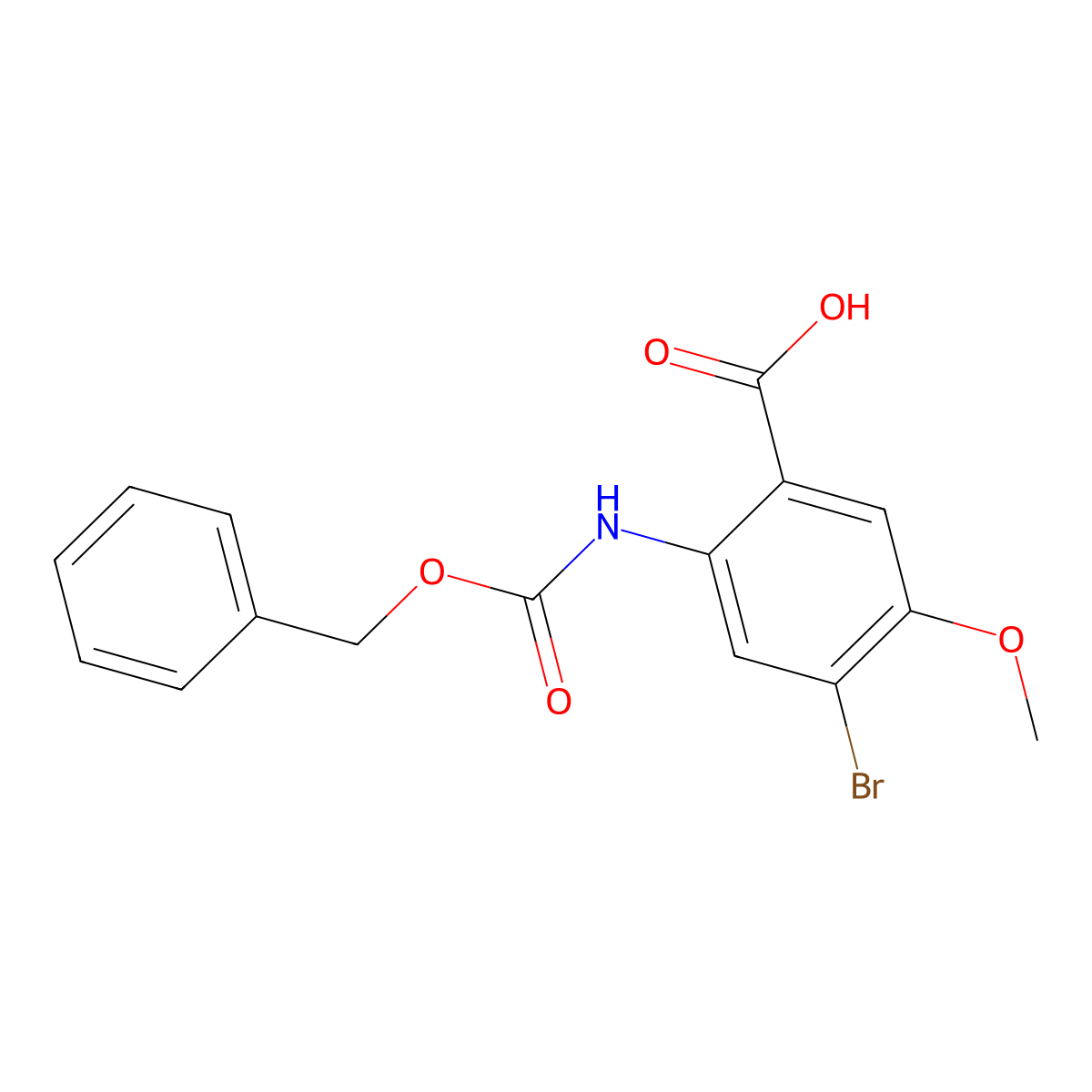 2-{[(Benzyloxy)carbonyl]amino}-4-bromo-5-methoxybenzoic acid molecular structure, CAS 2059935-40-7