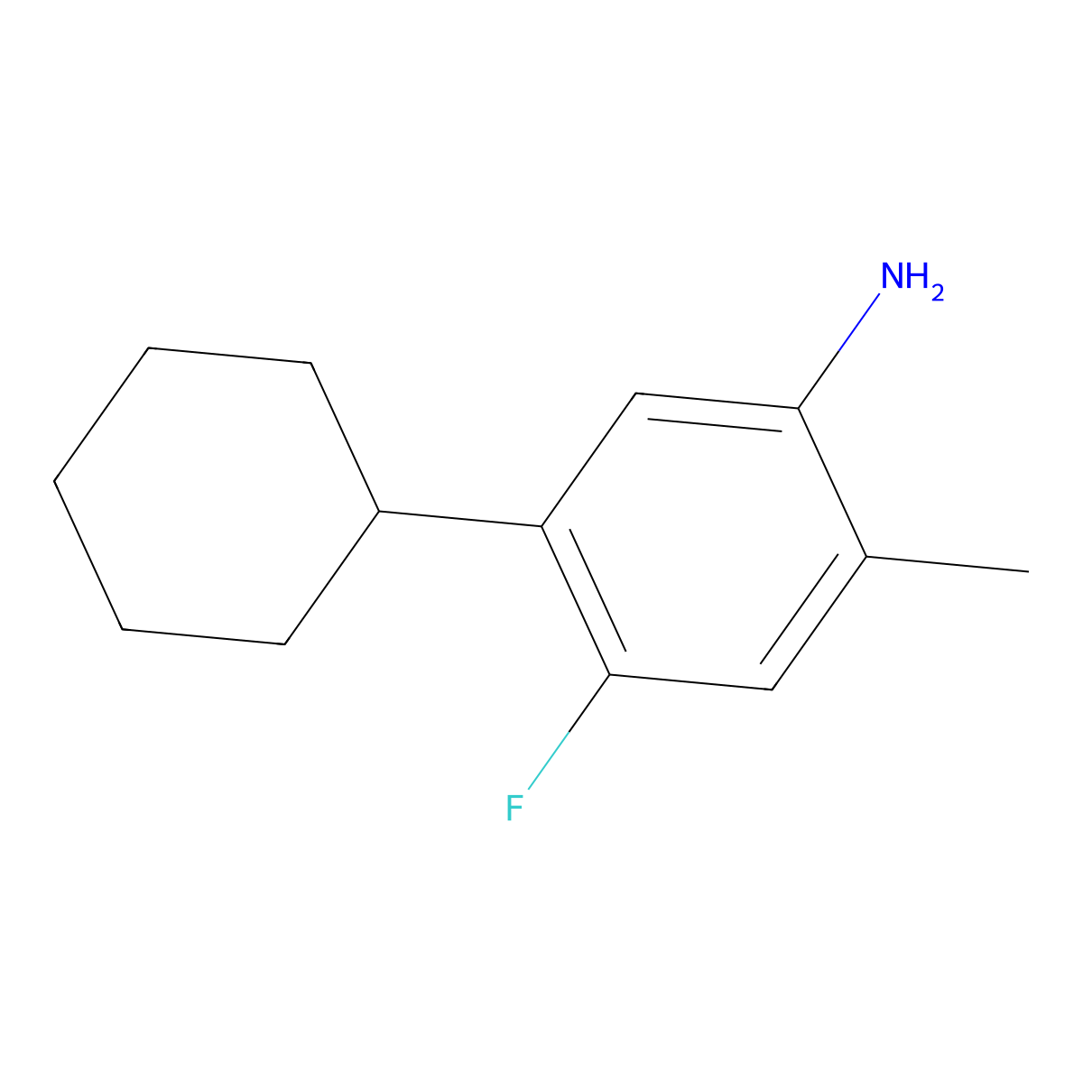 5-Cyclohexyl-4-fluoro-2-methylaniline molecular structure, CAS 2059935-44-1