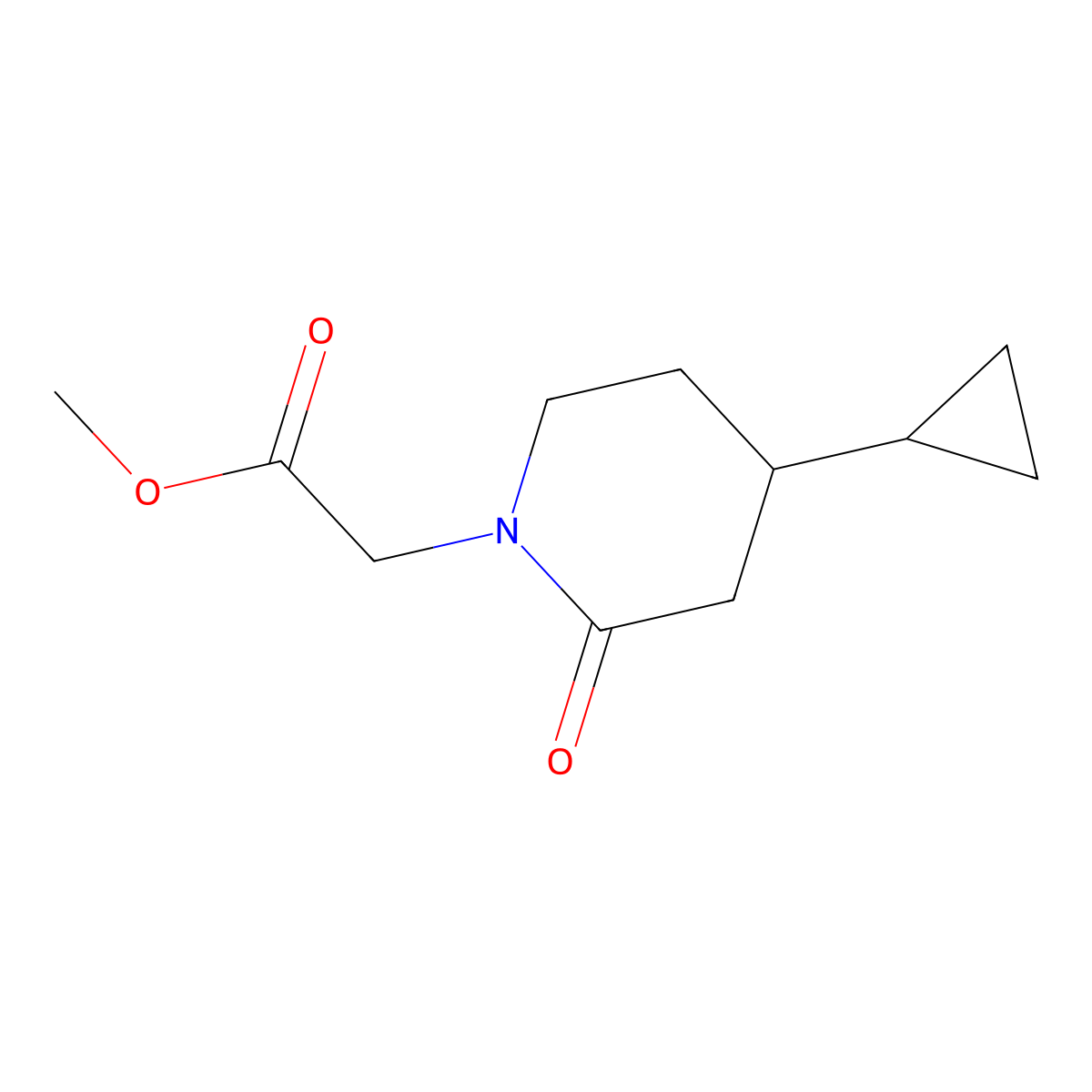 Methyl 2-(4-cyclopropyl-2-oxopiperidin-1-yl)acetate molecular structure, CAS 2059935-47-4