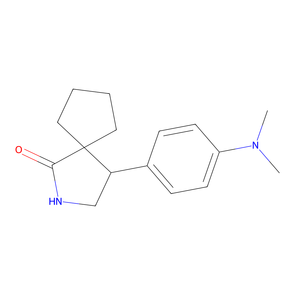 4-[4-(Dimethylamino)phenyl]-2-azaspiro[4.4]nonan-1-one molecular structure, CAS 2059935-49-6