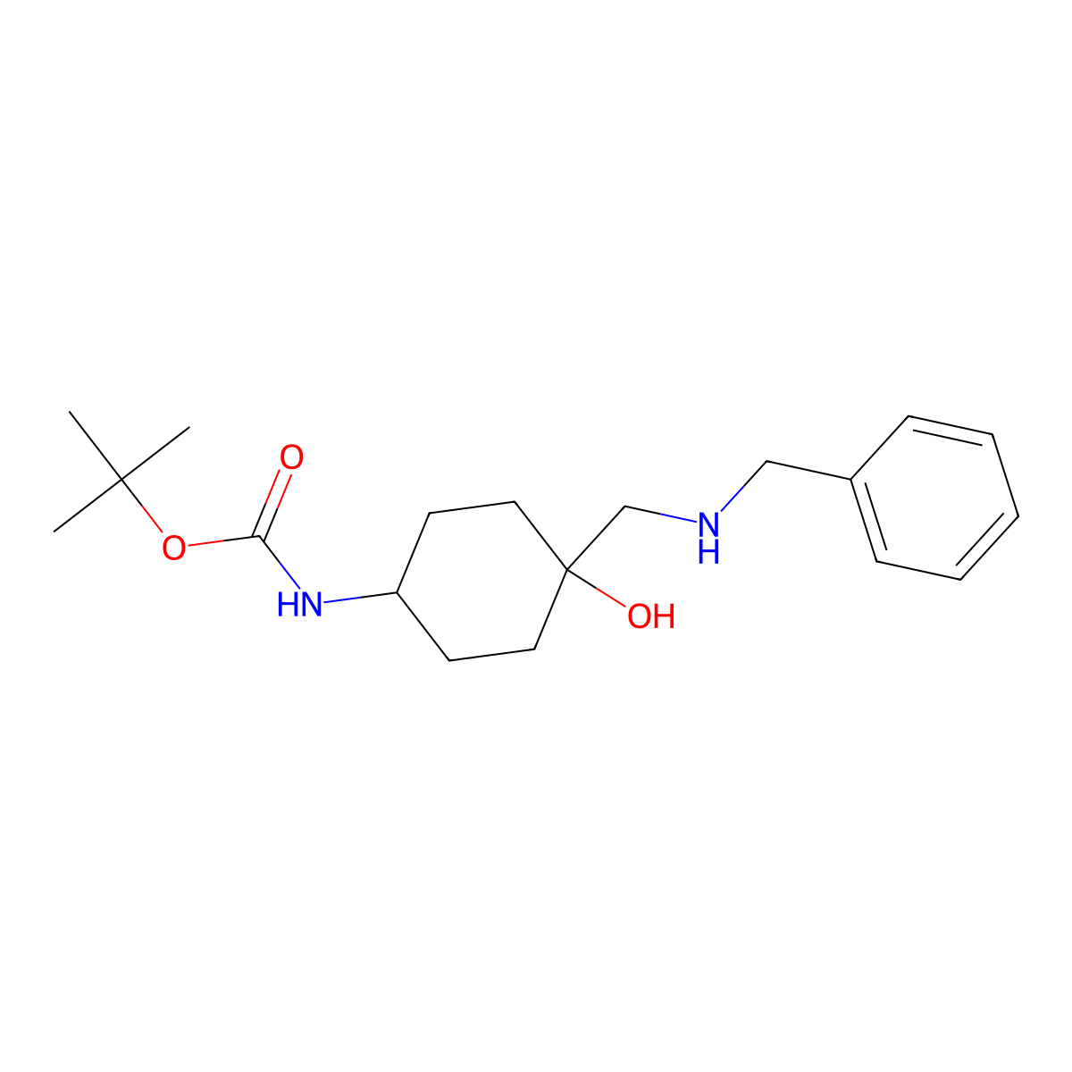 tert-Butyl N-{4-[(benzylamino)methyl]-4-hydroxycyclohexyl}carbamate molecular structure, CAS 2059935-52-1