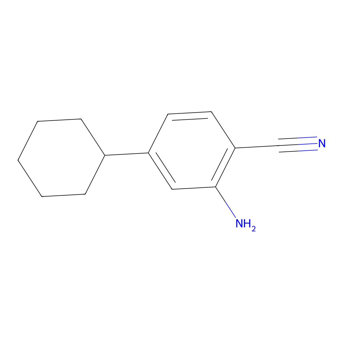 2-Amino-4-cyclohexylbenzonitrile molecular structure, CAS 2059935-53-2
