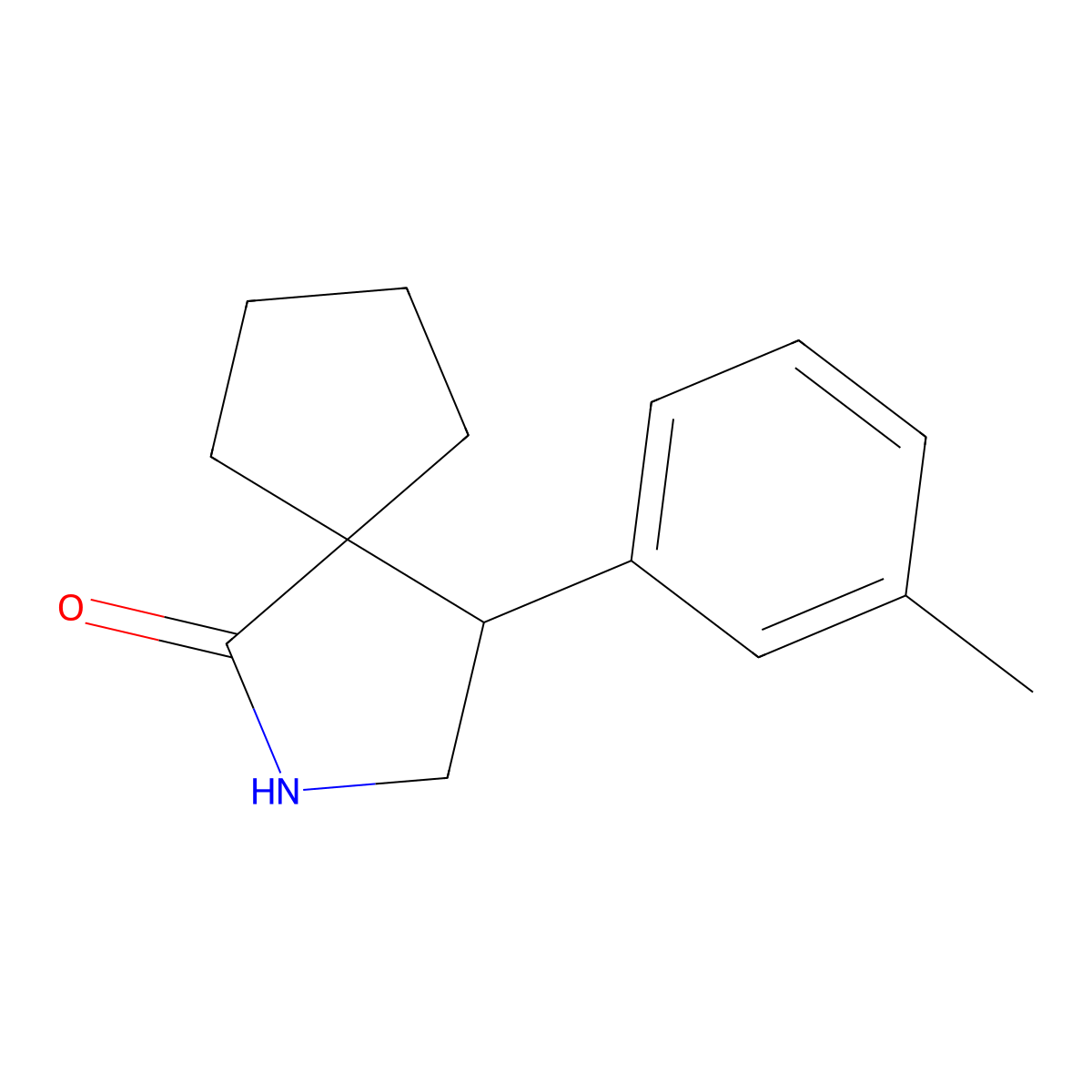 4-(3-Methylphenyl)-2-azaspiro[4.4]nonan-1-one molecular structure, CAS 2059935-56-5