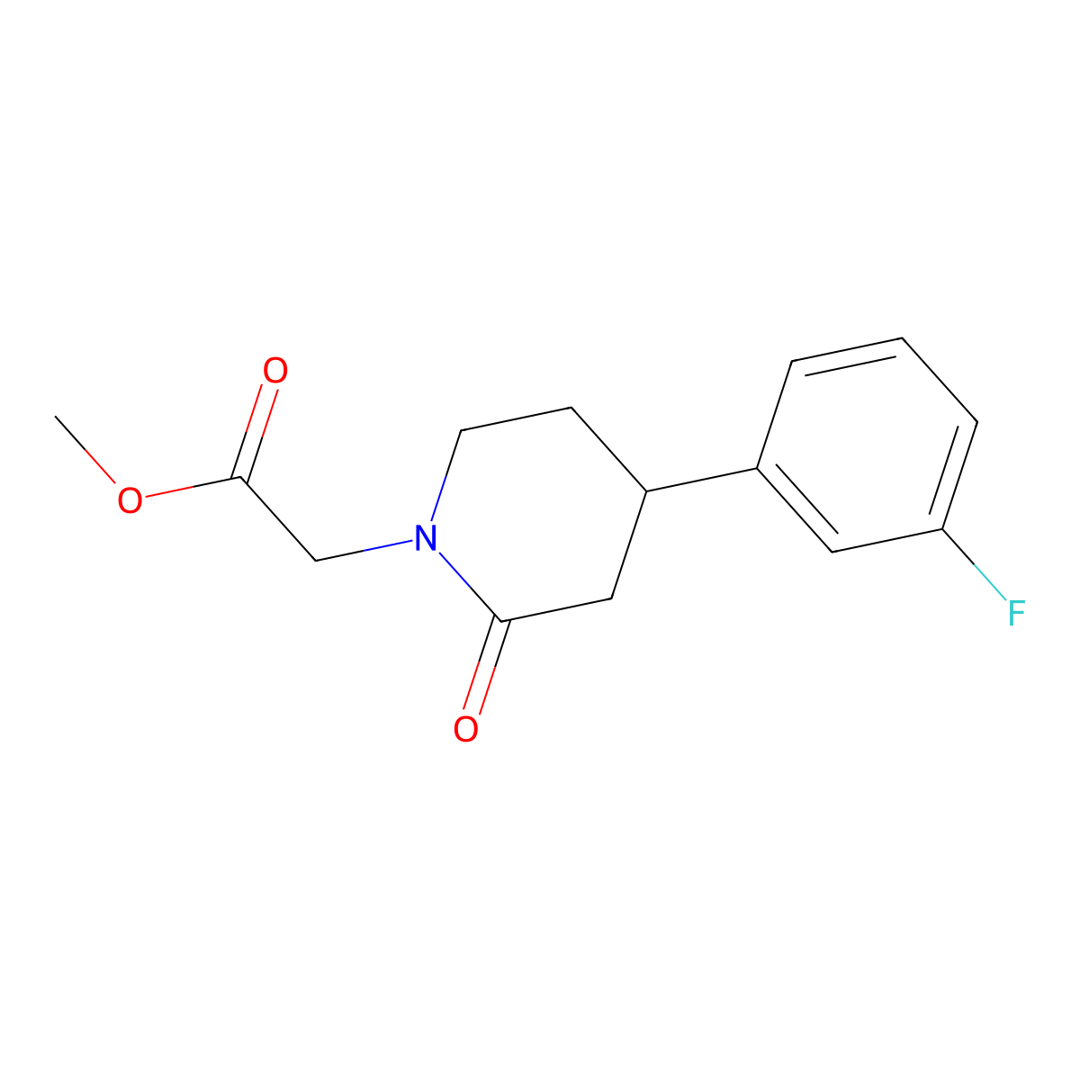 Methyl 2-[4-(3-fluorophenyl)-2-oxopiperidin-1-yl]acetate molecular structure, CAS 2059935-57-6