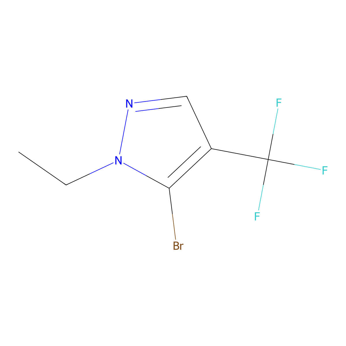 5-Bromo-1-ethyl-4-(trifluoromethyl)-1H-pyrazole molecular structure, CAS 2059935-62-3