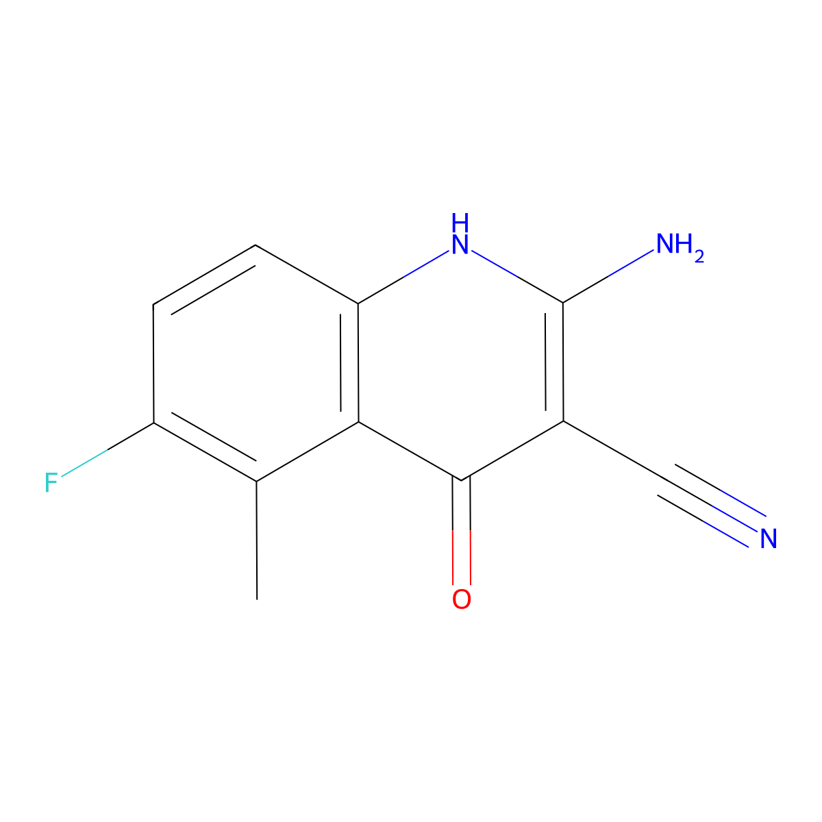 2-Amino-6-fluoro-4-hydroxy-5-methylquinoline-3-carbonitrile molecular structure, CAS 2059935-68-9