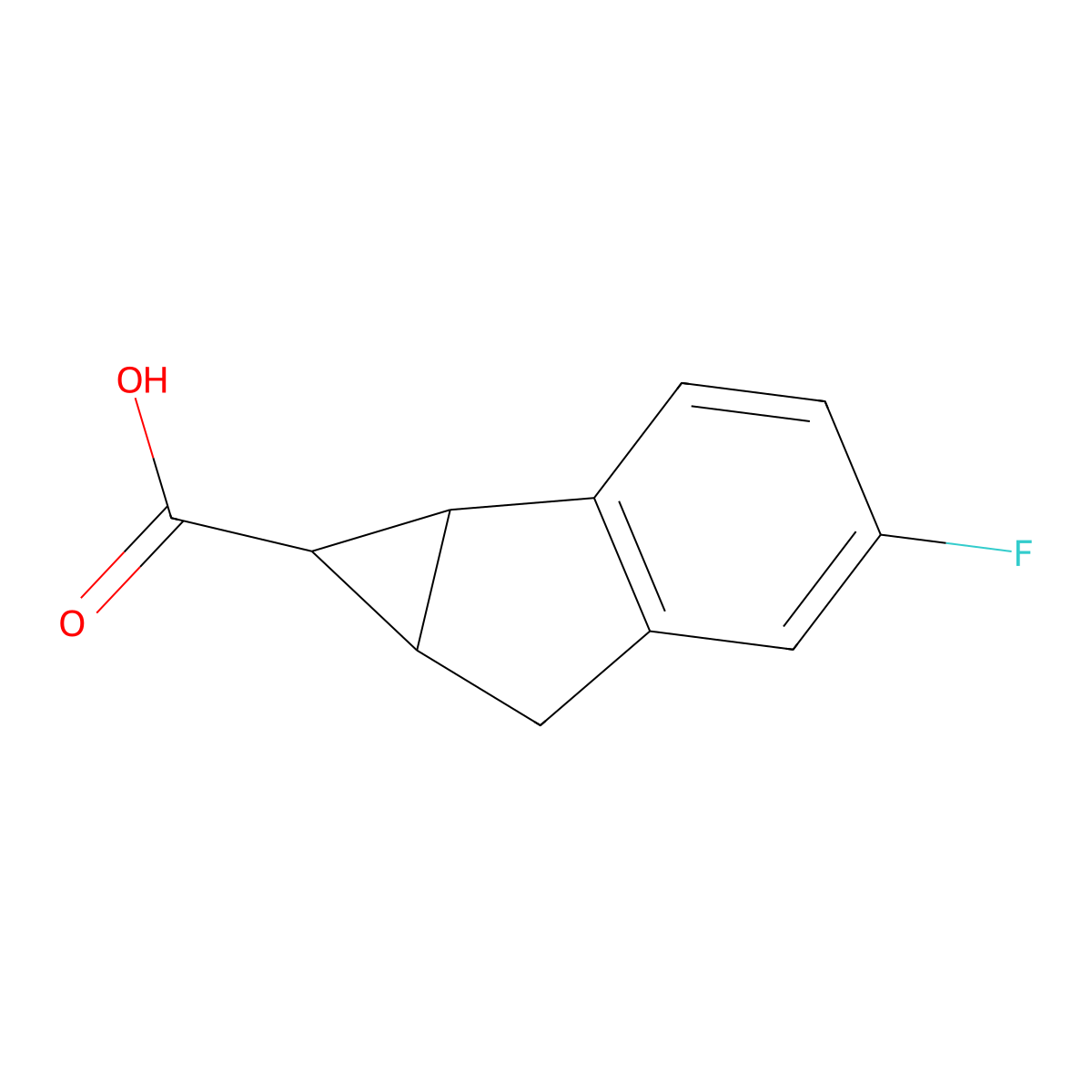 4-Fluoro-1H,1aH,6H,6aH-cyclopropa[a]indene-1-carboxylic acid molecular structure, CAS 2059935-69-0