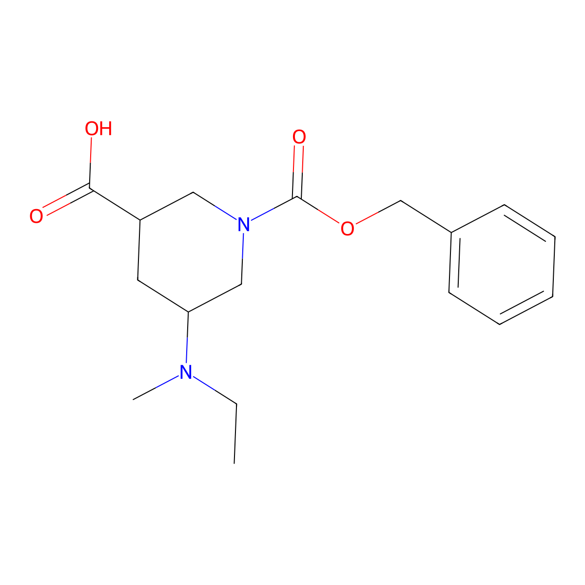 1-[(Benzyloxy)carbonyl]-5-[ethyl(methyl)amino]piperidine-3-carboxylic acid molecular structure, CAS 2059935-71-4