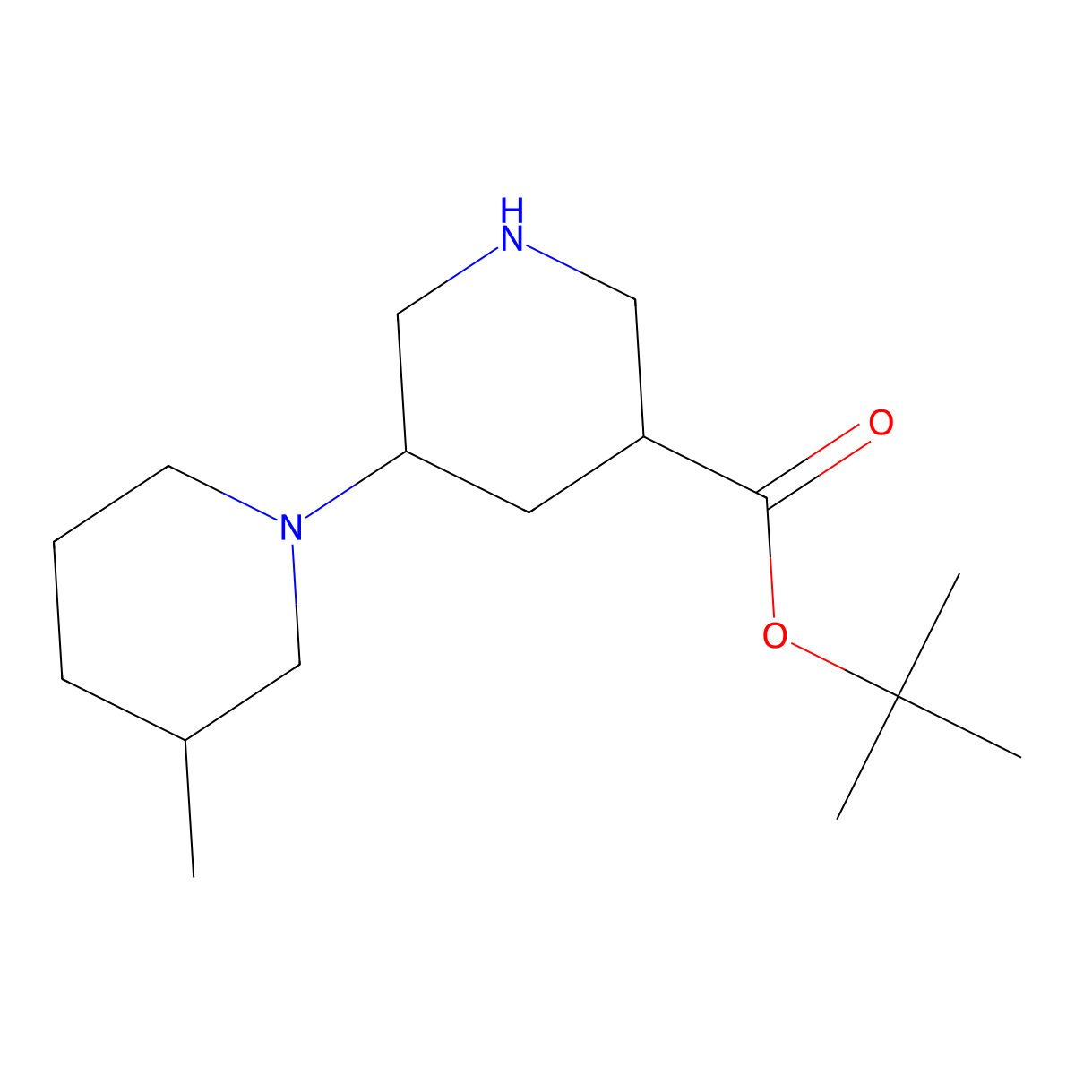 tert-Butyl 5-(3-methylpiperidin-1-yl)piperidine-3-carboxylate molecular structure, CAS 2059935-83-8