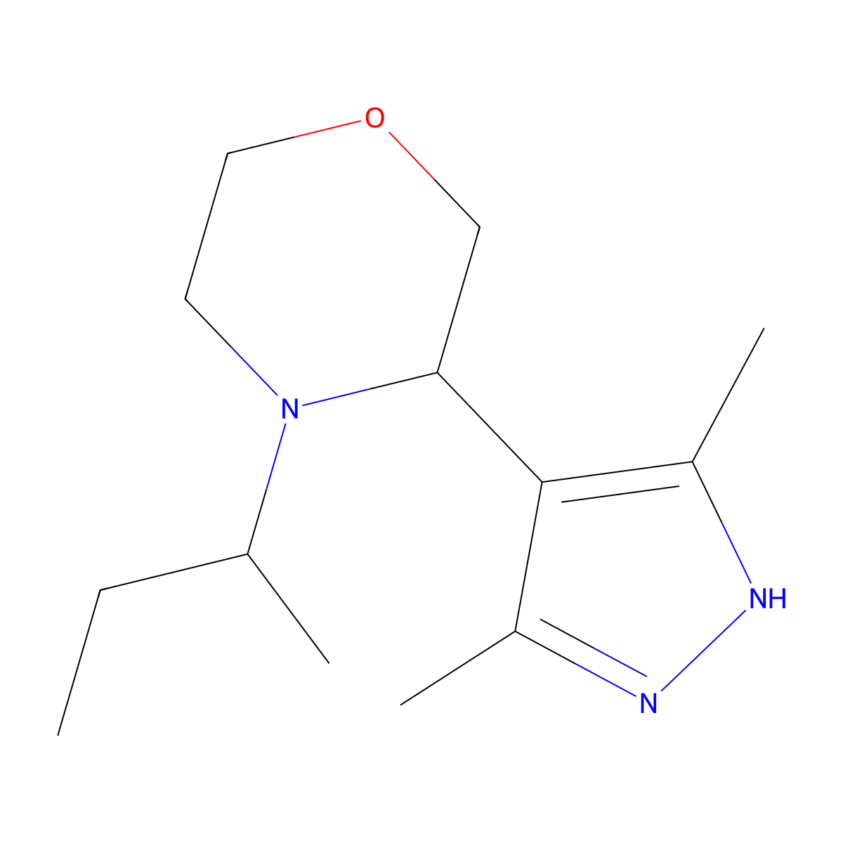 4-(Butan-2-yl)-3-(3,5-dimethyl-1H-pyrazol-4-yl)morpholine molecular structure, CAS 2059935-84-9
