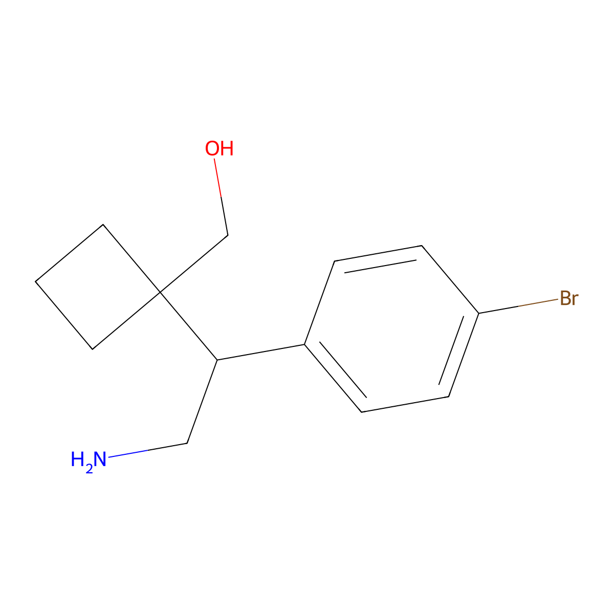 {1-[2-Amino-1-(4-bromophenyl)ethyl]cyclobutyl}methanol molecular structure, CAS 2059935-85-0