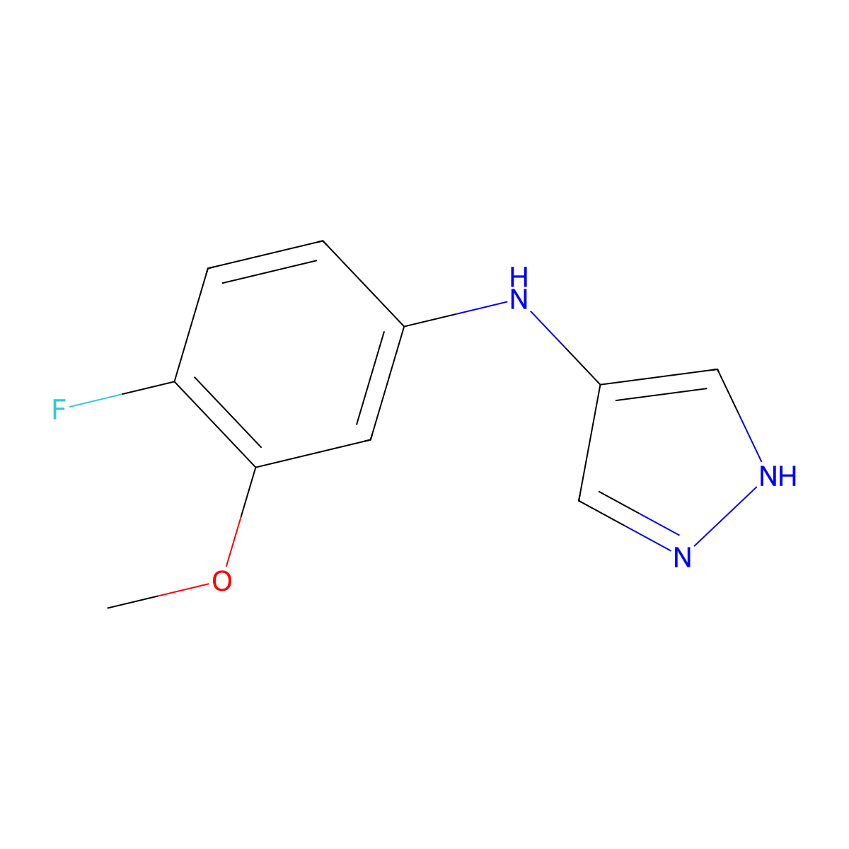 N-(4-Fluoro-3-methoxyphenyl)-1H-pyrazol-4-amine molecular structure, CAS 2059935-86-1