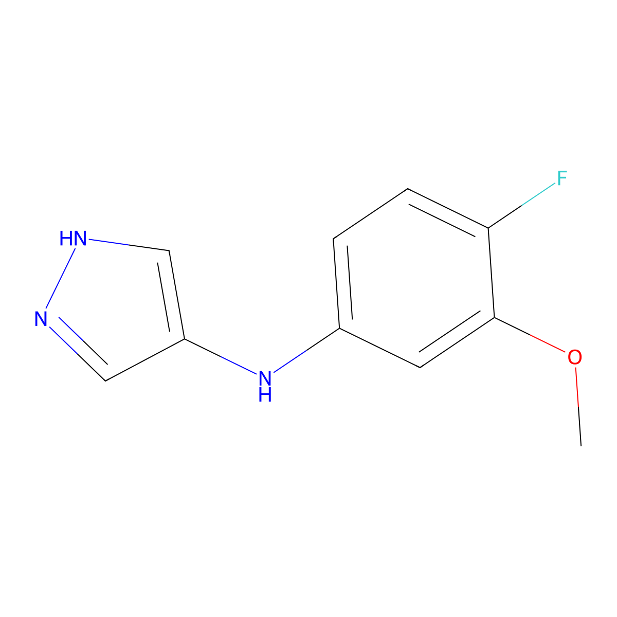 N-(4-Fluoro-3-methoxyphenyl)-1H-pyrazol-4-amine molecular structure, CAS 2059935-86-1