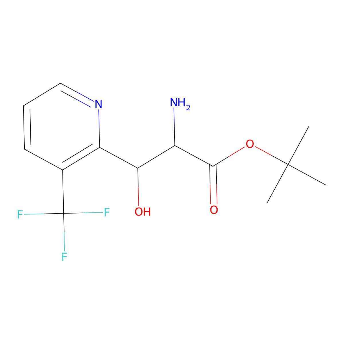 tert-Butyl 2-amino-3-hydroxy-3-[3-(trifluoromethyl)pyridin-2-yl]propanoate molecular structure, CAS 2059935-87-2