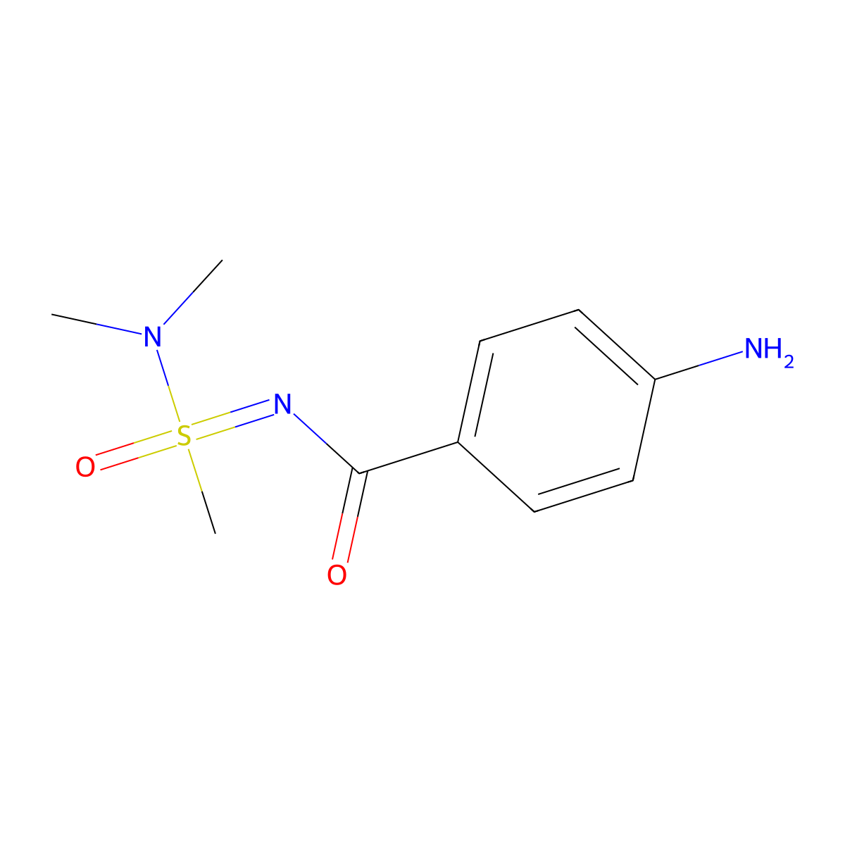 4-amino-N-((dimethylamino)(methyl)oxo-lambda6-sulfanylidene)benzamide molecular structure, CAS 2059936-24-0