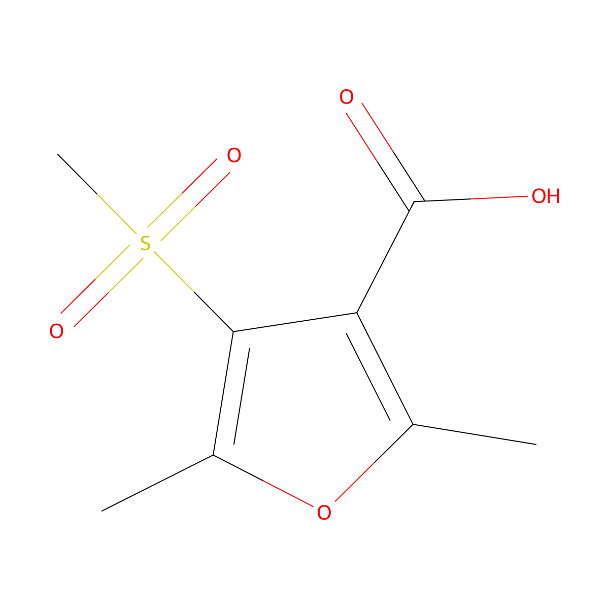 4-Methanesulfonyl-2,5-dimethylfuran-3-carboxylic acid molecular structure, CAS 2059936-25-1