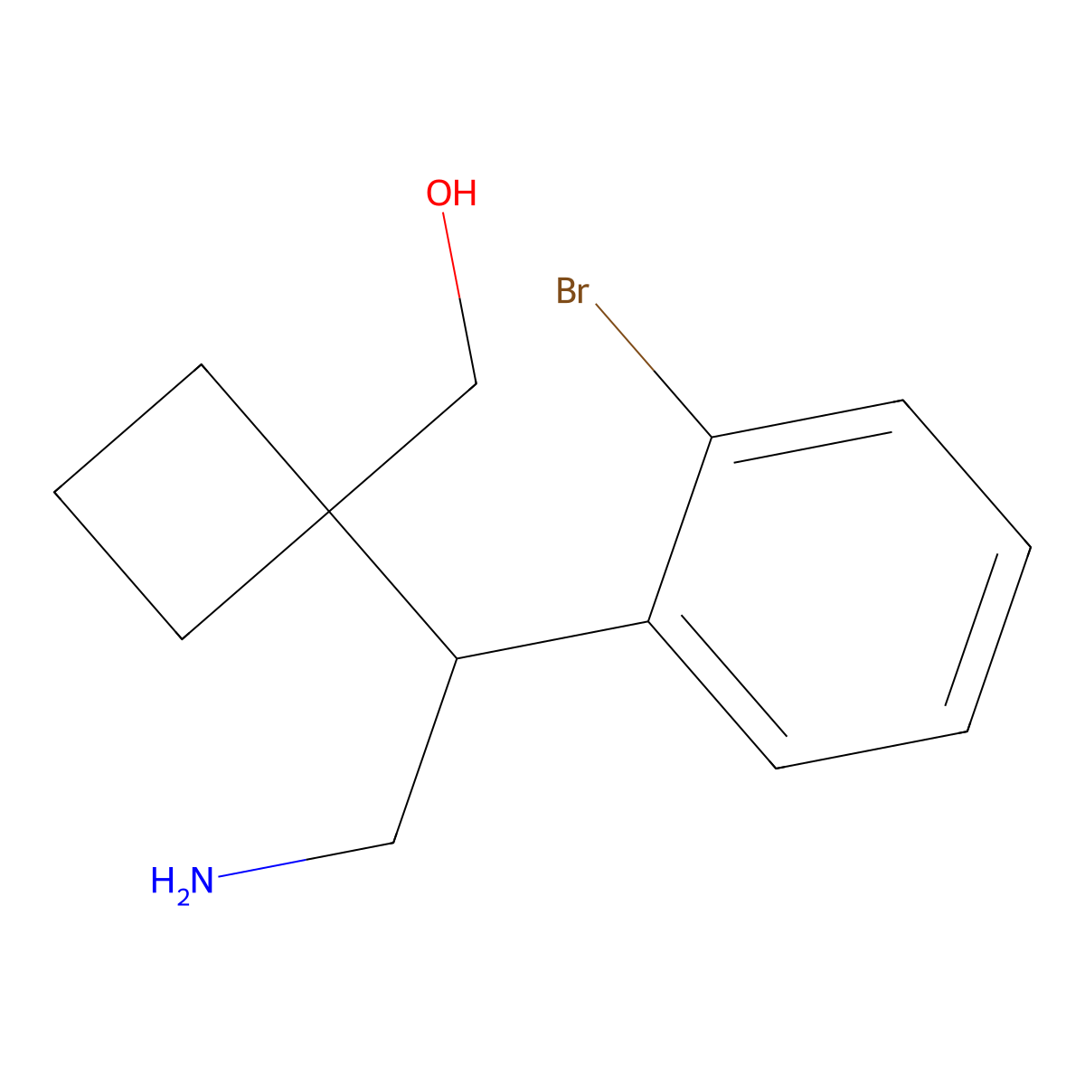 {1-[2-Amino-1-(2-bromophenyl)ethyl]cyclobutyl}methanol molecular structure, CAS 2059936-26-2