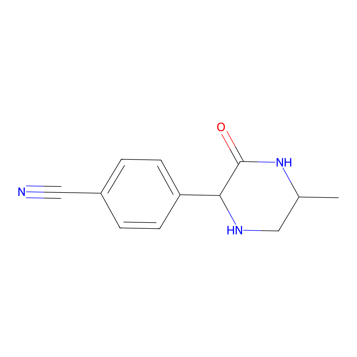 4-(5-Methyl-3-oxopiperazin-2-yl)benzonitrile molecular structure, CAS 2059936-28-4