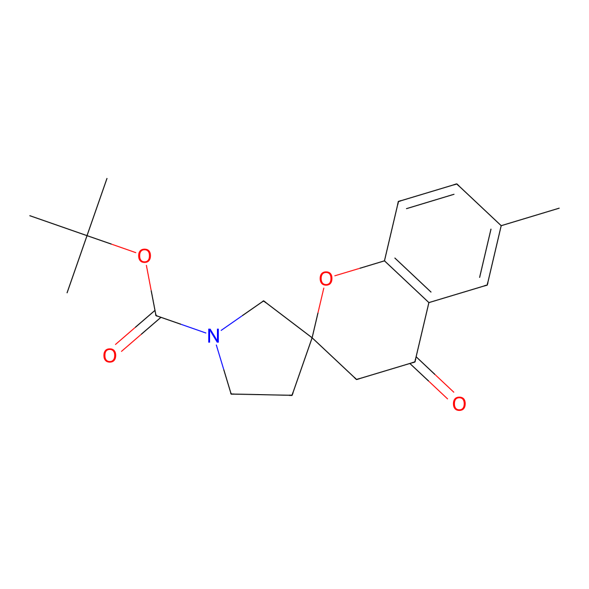 tert-Butyl 6-methyl-4-oxo-3,4-dihydrospiro[1-benzopyran-2,3'-pyrrolidine]-1'-carboxylate molecular structure, CAS 2059936-31-9