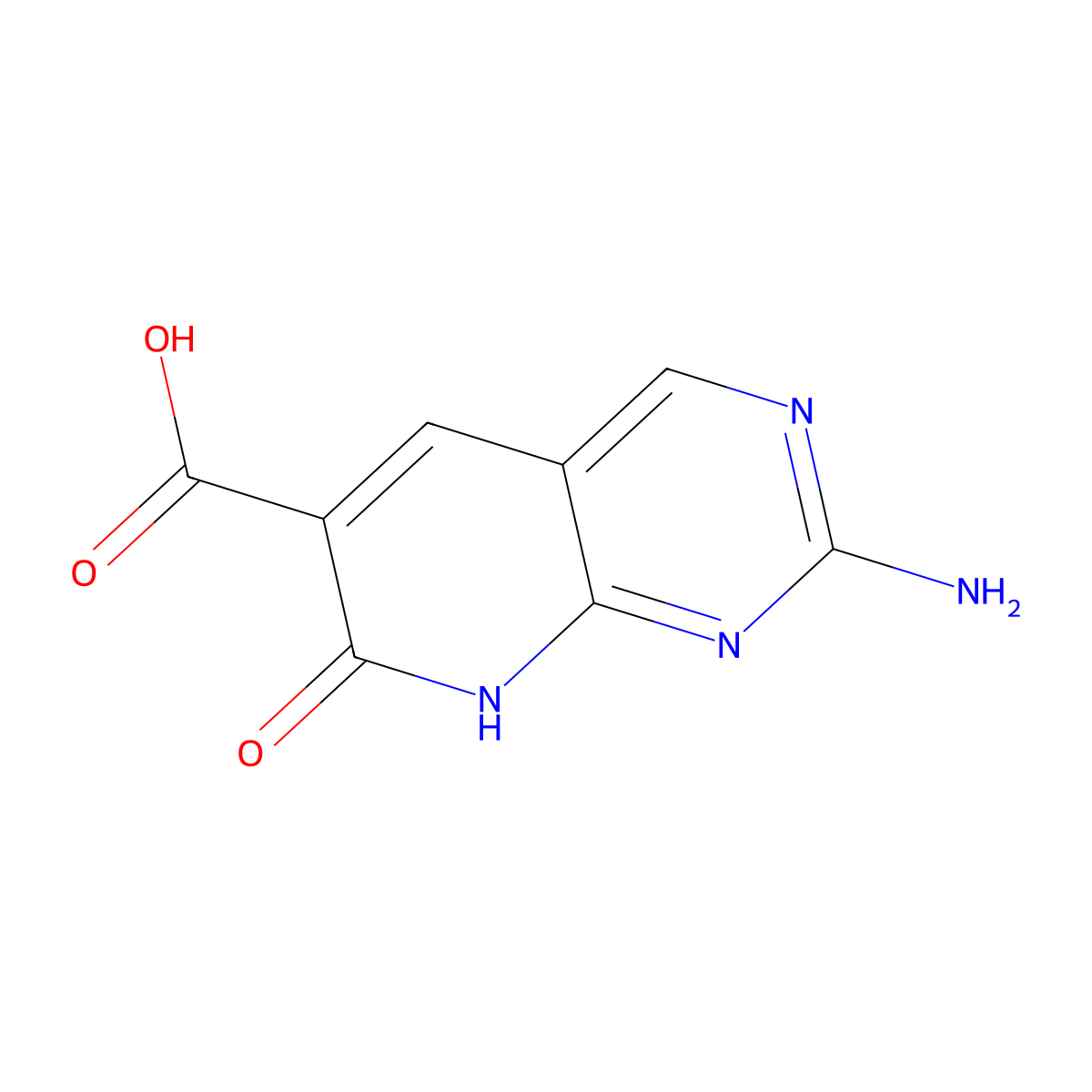 2-Amino-7-oxo-7H,8H-pyrido[2,3-d]pyrimidine-6-carboxylic acid molecular structure, CAS 2059936-33-1