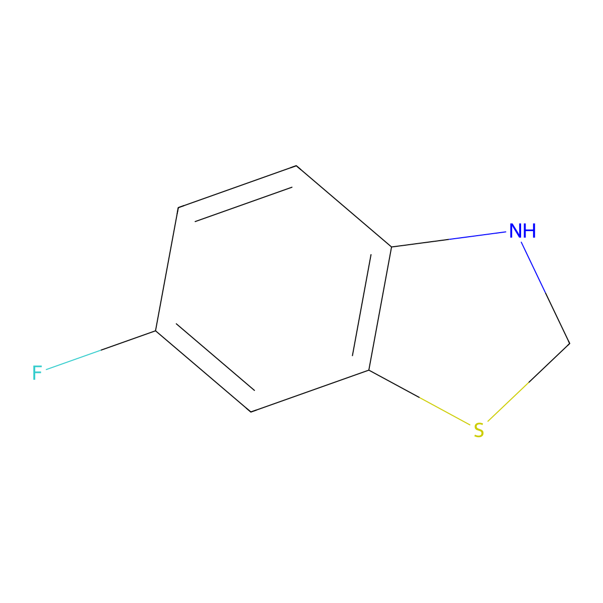 6-Fluoro-2,3-dihydro-1,3-benzothiazole molecular structure, CAS 2059936-34-2