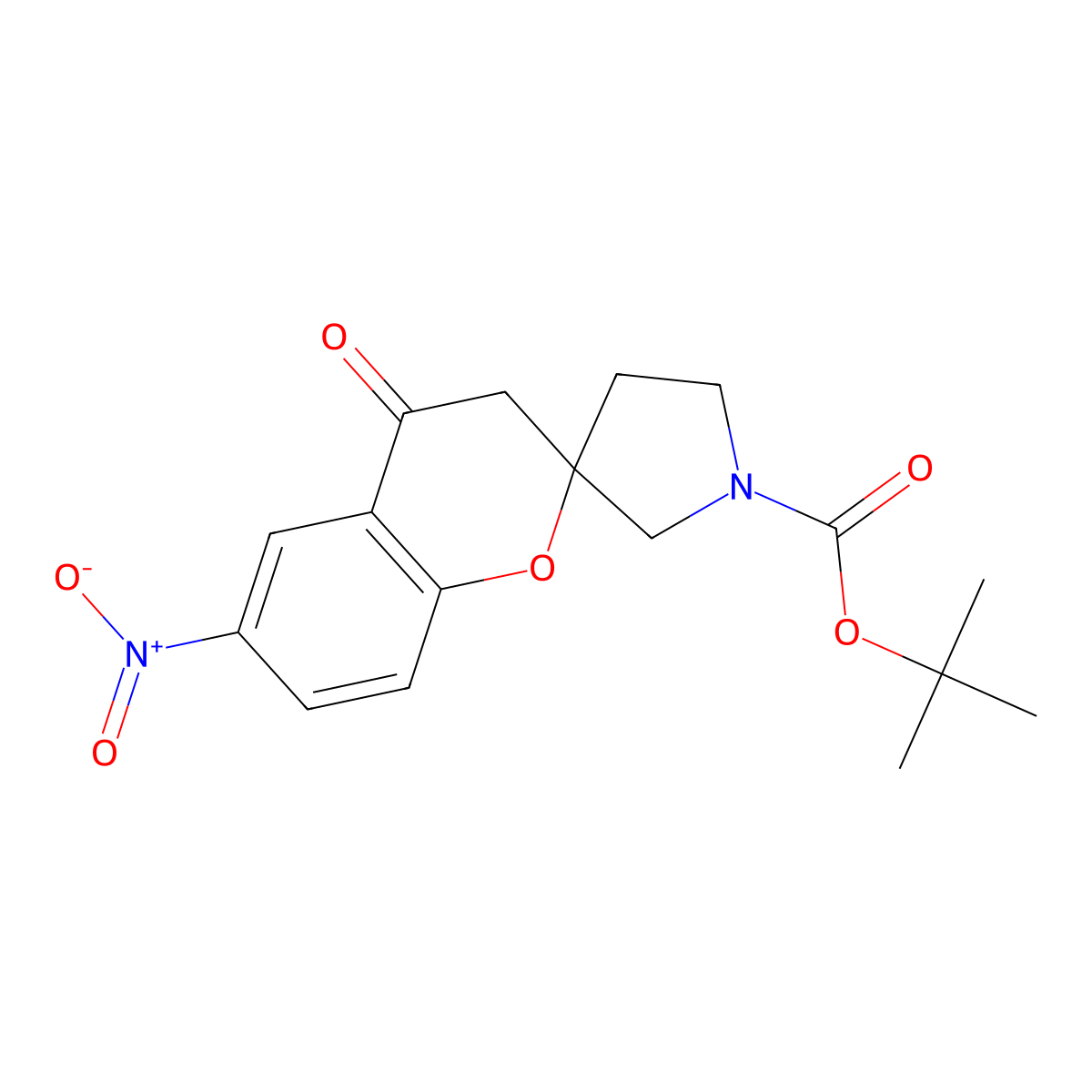 tert-Butyl 6-nitro-4-oxo-3,4-dihydrospiro[1-benzopyran-2,3'-pyrrolidine]-1'-carboxylate molecular structure, CAS 2059936-36-4