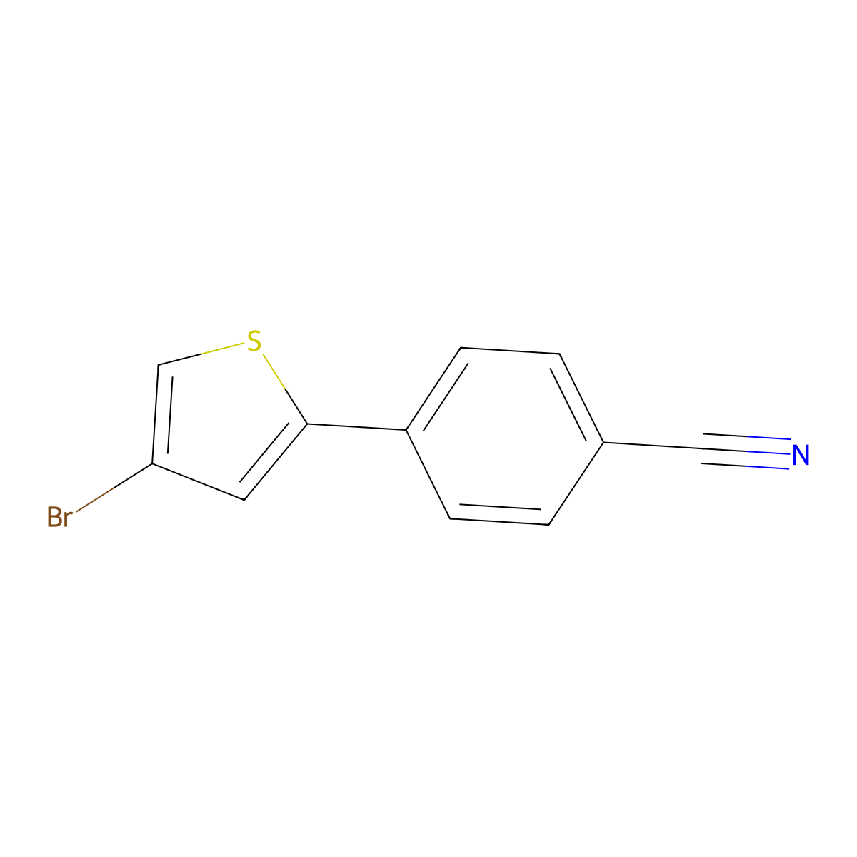 4-(4-Bromothiophen-2-yl)benzonitrile molecular structure, CAS 2059936-38-6