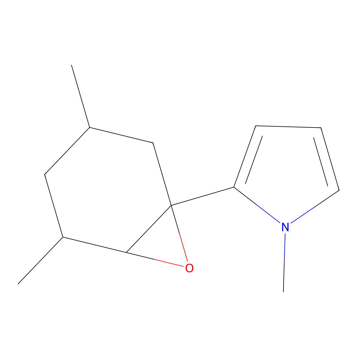 2-{3,5-dimethyl-7-oxabicyclo[4.1.0]heptan-1-yl}-1-methyl-1H-pyrrole molecular structure, CAS 2059936-43-3