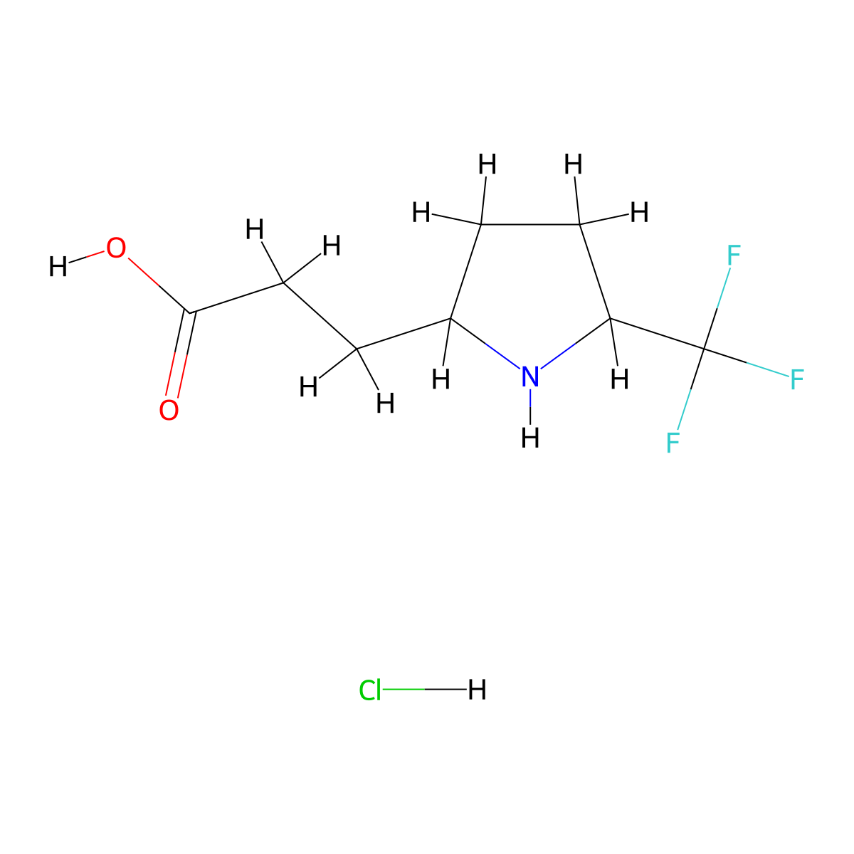 3-[5-(Trifluoromethyl)pyrrolidin-2-yl]propanoic acid hydrochloride molecular structure, CAS 2059936-46-6